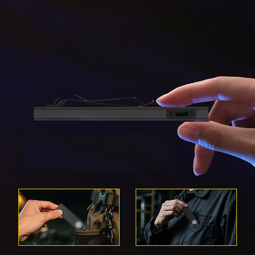 Edc Carry Clip - مصباح يدوي USB-C قابل لإعادة الشحن