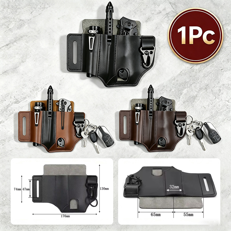 جلد البقر الخصر شماعات المحمول - مراجعة Leather Edc. Carry Pouch وسعره